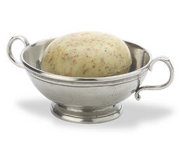 Round Soap Dish w/ Handles by Match Pewter